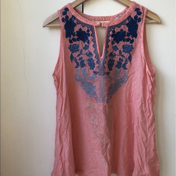 ombré embroidered boho top / NWOT tank - Picture 2 of 5